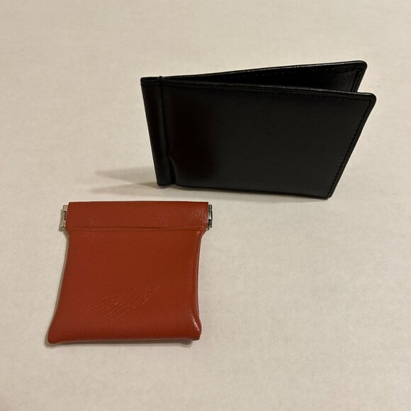 Paper Money Holder (Leather) and a Coin Holder (Vinyl) - Picture 1 of 8